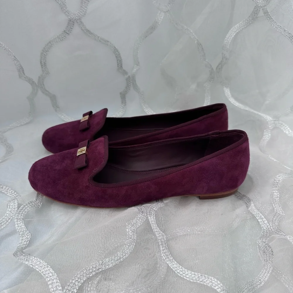 Tory Burch purple loafers